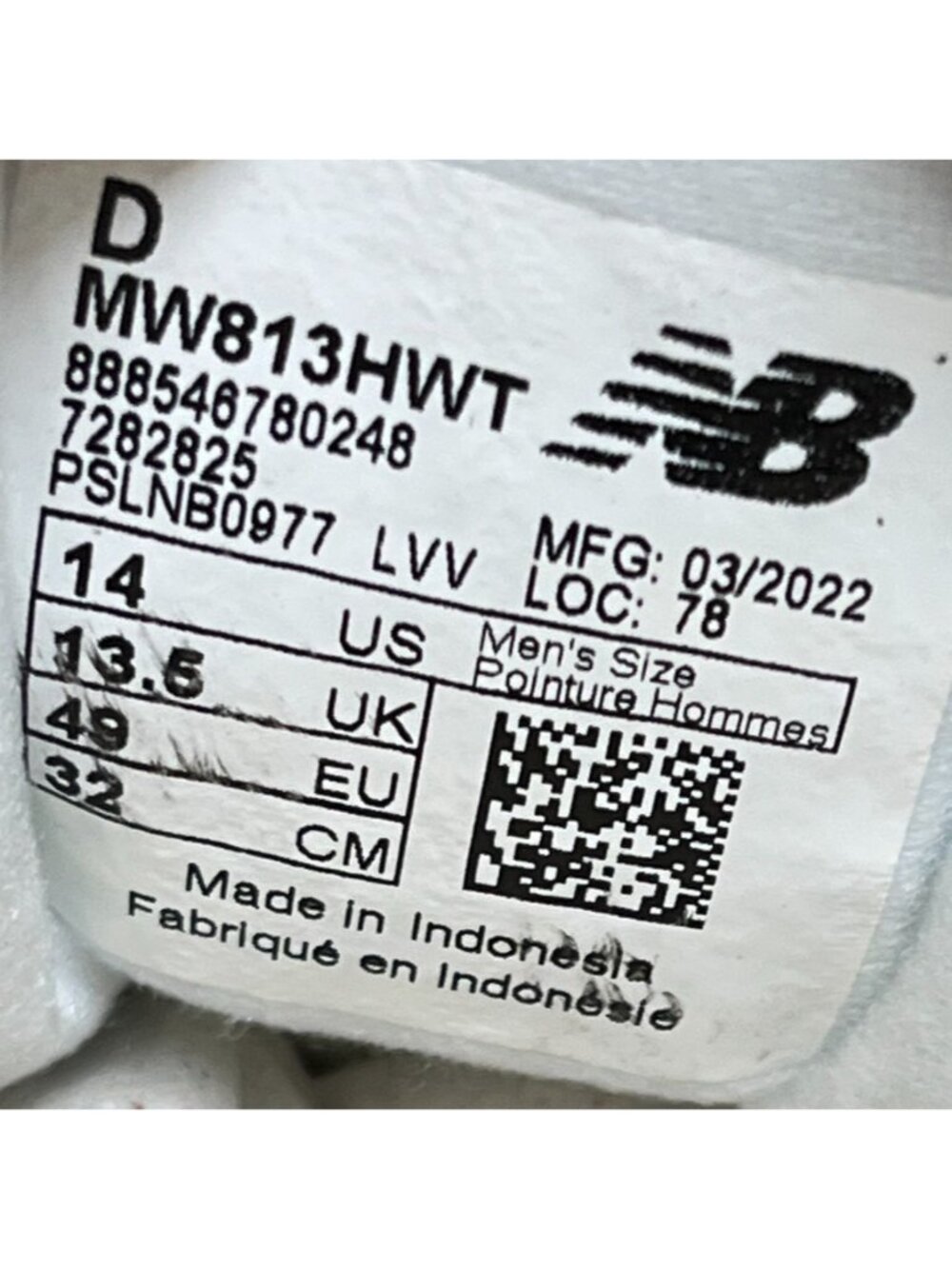 New Balance 813 Mens Size 14 White Gray Athletic Leather Walking Shoes Sneakers